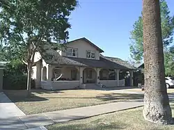 The Jesus Franco House was built in 1940 and is located at 321 W. Portland Avenue. The Spanish-language newspaper, El Sol, emerged in 1938 under the leadership of Jesús Franco, who became a very well-known individual in the Mexican community. This property is recognized as historic by the Hispanic American Historic Property Survey of the City of Phoenix. The house is listed in the National Register of Historic Places as part of the Roosevelt Historic District reference number: #83003490.