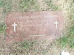 Grave of Governor Rose Perica Moffort (1922–2016).