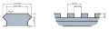 Metric dimensions on a Picatinny rail.