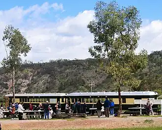 Pichi Richi Railway carriages at Saltia in the northwest of the hundred
