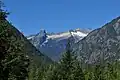 Picket Range from the Sterling Munro Trail overlook, with Twin Needles left of center