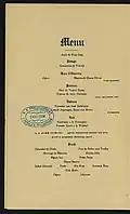 Pickwick Club New Orleans Dinner Menu