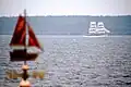 The Picton Castle sailing into Lunenburg Harbour.