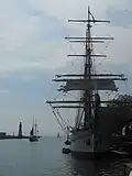 The Picton Castle on July 6, 2019, at the first Tall Ships festival in Buffalo, New York