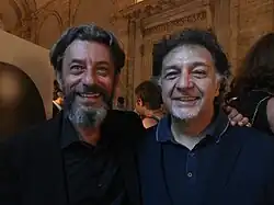 Pivio and Aldo De Scalzi at Globi d'oro awards ceremony, 2014