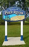 Pike River, Montérégie gateway sign on Quebec Route 133