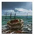 Pillbox with Incoming Tide 1, 2021. Collection of Southampton City Art Gallery. See also Art Uk.