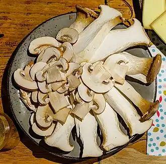 Sliced mushrooms