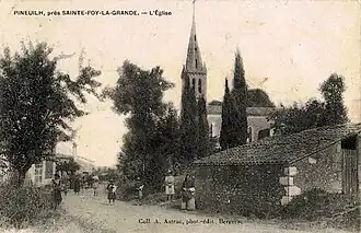 The church on an old postcard