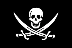 The Crossed Swords Jolly Roger, is popularly attributed to John Rackham,[68] this flag is a modern invention, and Rackham was not documented as having flown a Jolly Roger.[25]