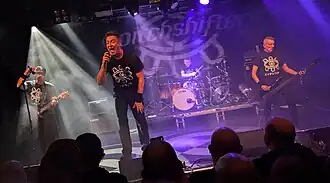 Pitchshifter performing in 2024. Pictured from left: Dan Rayner, JS Clayden, Simon Hutchby and Mark Clayden (Tim Rayner not depicted).