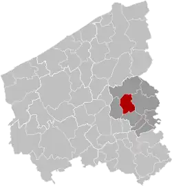 Location of Pittem in West Flanders