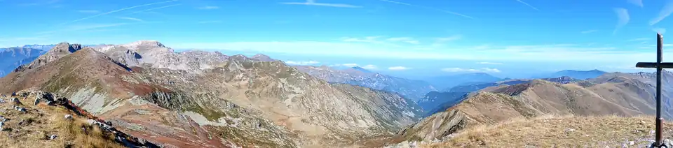 Westward view, with Cima delle Roccate and Mongioie
