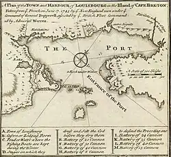 Map of the siege of Louisbourg, 1745.