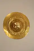 Face-shaped plaque; 7th–12th century; gold; diameter: 1.9&nbsp;cm (35⁄8 in.); Metropolitan Museum of Art