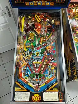 Playfield of Earthshake pinball machine