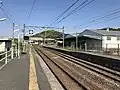 View of the platforms and tracks.