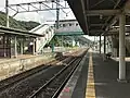 A view of the station platforms and tracks.