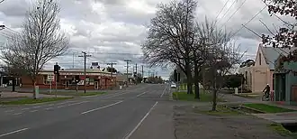 Pleasant Street commercial area looking south. The Bunch of Grapes Hotel is on the left.