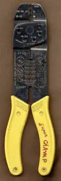 Crimping pliers, which can also strip and cut wire