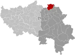 Location of Plombières in the province of Liège