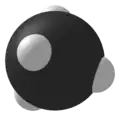 Spacefill model of plumbane