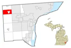 Location within Wayne County