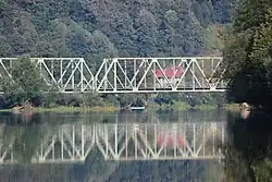 Bridge of Una railway across River Una near Podvran, Bosnia
