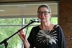 Oleschinski at a poetry festival in Berlin, 2023