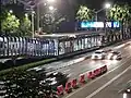 The station seen from access bridge at night, 2022