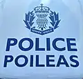 Police Scotland vehicle decal showing a stylised version of the Royal Badge of Scotland: A thistle surmounted by the Crown of Scotland