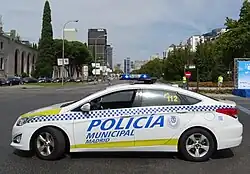 Municipal police Hyundai i40 in Madrid, Spain