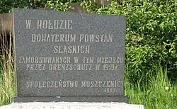 Monument to those murdered by Grenzschutz - Jastrzębie Zdrój - Moszczenica
