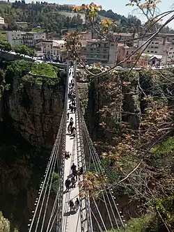 View of the footbridge from its lift.