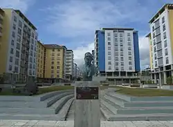 A small plaza along the densely populated Avenida D. João III, an area of condominiums and apartments most recently constructed within the past 10 years