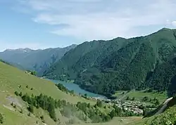 View of the frazione of Maddalena in Pontechianale