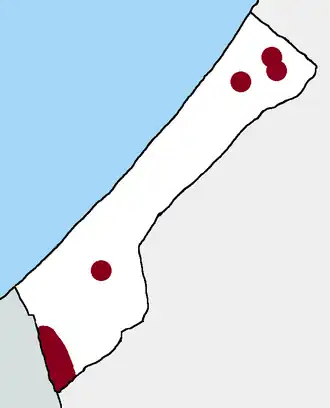 Areas of influence of the Popular Forces (including claimed territories of the Popular Army – Northern Forces and the Popular Army in Rafah)