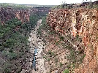 Porcupine Creek flowing through Porcupine Gorge, 2015