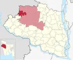 Location of Porsha Upazila