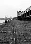 Part of Antwerp's old waterfront looking north to the Noorderterras café building