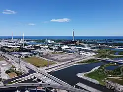 View of the Port Lands from West Don Lands in 2025