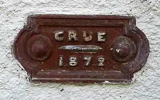 Plaque commemorating the flood of December 1872, at 40 Rue des Pêcheurs