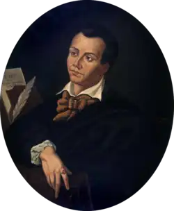 head and shoulders painting of a youngish white man, clean shaven, with short dark hair, in early 19th-century clothes.
