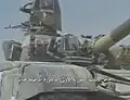 Portrait on the tank during 1990 parade