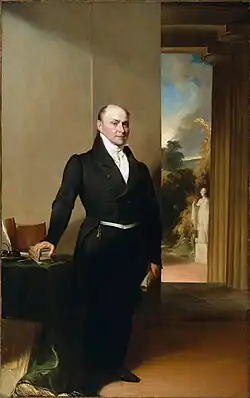 Gilbert Stuart painted John Quincy Adams' face for this 1828 portrait; Sully did all the rest (Harvard University Collection)