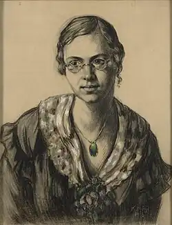 Portrait of Marie Reisik, 1916, charcoal and pastel on paper, Art Museum of Estonia