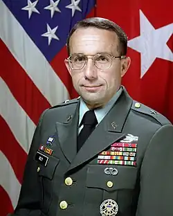 1994 color head and shoulders photo of Brigadier James C. Riley in army dress green uniform