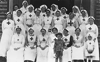 Red Cross workers on Red Cross Day, 19 July 1918[3]