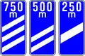 Panel with distance for the next exit