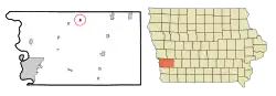 Location of Minden, Iowa